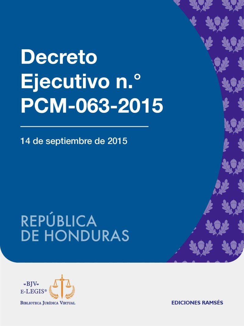 Decreto Ejecutivo n.° PCM-063-2015